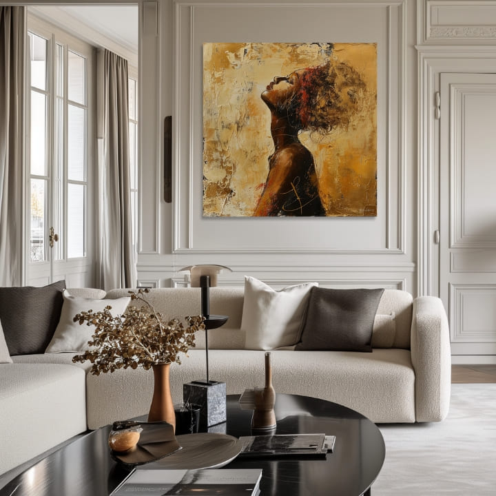 Imagine elegantă a unei femei Ascunsă în gânduri