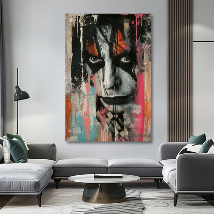 Imagine KISS - Haos pe scenă | 100% original acrilic pictat