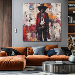 Imagine JIMI HENDRIX - Vestul sălbatic în acrilic | 100% original acrilic pictat