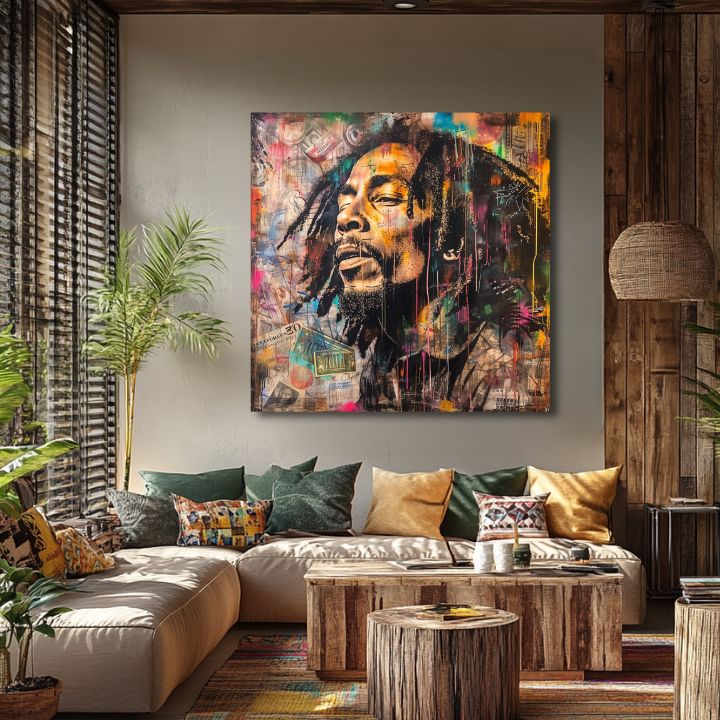 Imagine BOB MARLEY - Artist reggae | 100% original acrilic pictat