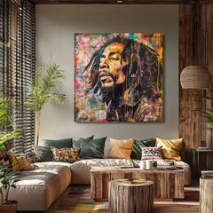 Imagine BOB MARLEY - Artist reggae | 100% original acrilic pictat