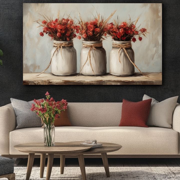 Frumusețe rustică în porțelan | 100% original acrilic pictat