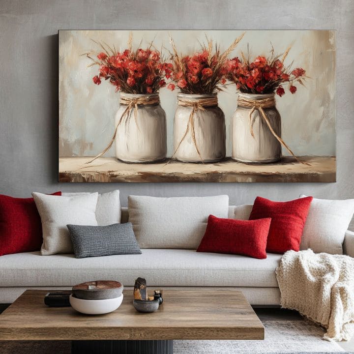 Frumusețe rustică în porțelan | 100% original acrilic pictat