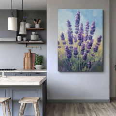 Pictură Lavanda șoptitoare | Câmpuri pline de parfum | Detalii acrilice
