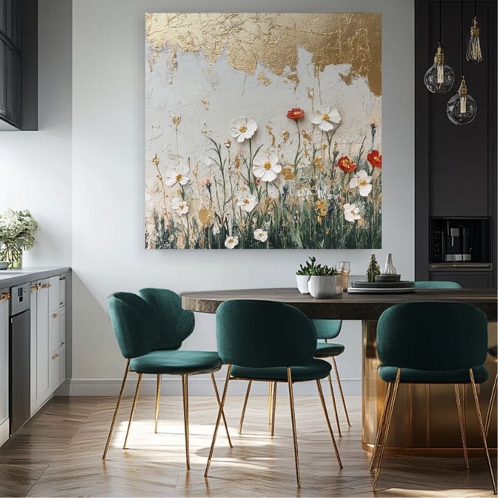 Pictura atingere de aur a naturii | 100% original acrilic pictat