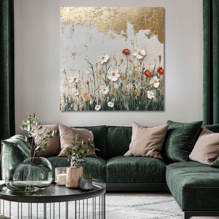 Pictura atingere de aur a naturii | 100% original acrilic pictat