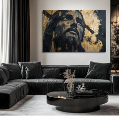 Majestate divină | Pictat cu acrilic și foiță de aur