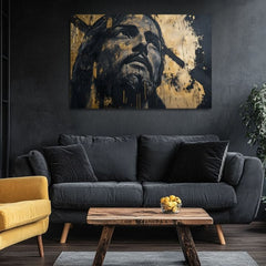 Majestate divină | Pictat cu acrilic și foiță de aur