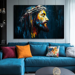 Isus pașnic | Pictat cu acrilic și foiță de aur