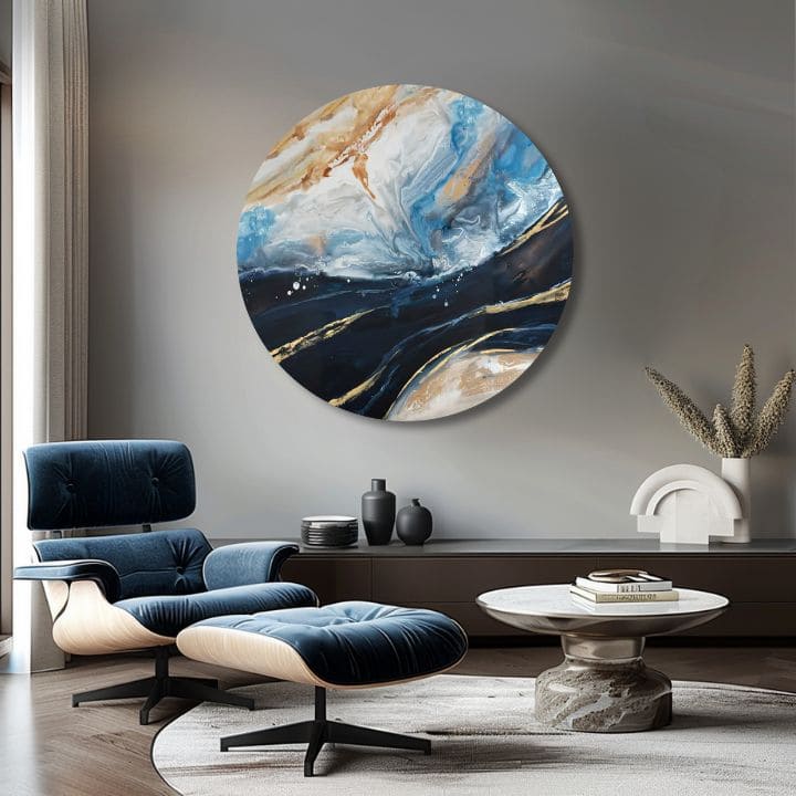 Pictură pictată rotundă Pictura Sound of the Ocean