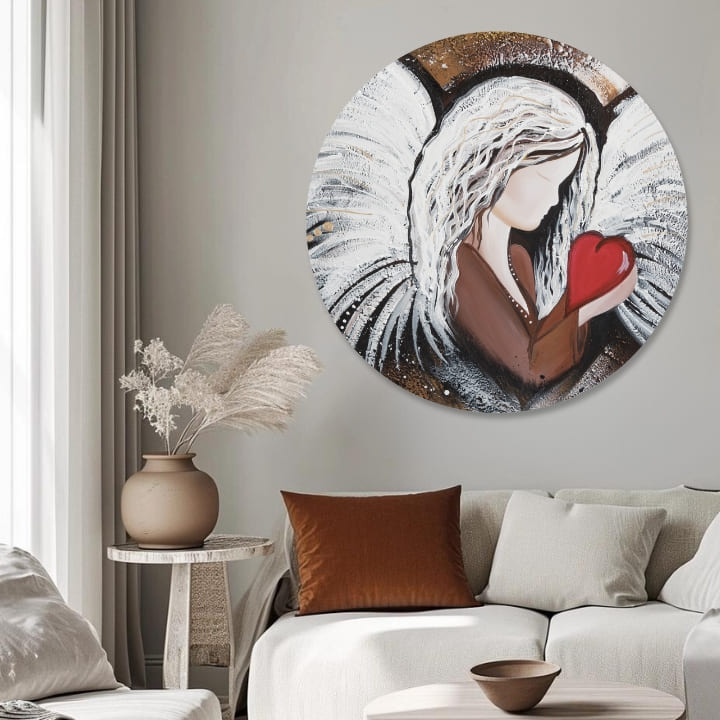 Picturi rotunde cu acrilic Gardianul inimii