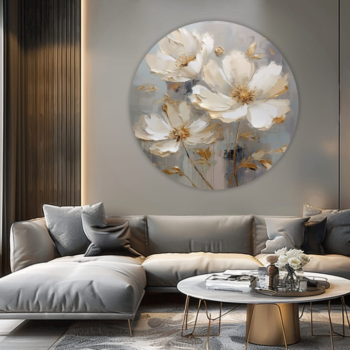 Tablouri rotunde cu acrilic Flori în rochii de bal