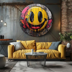 Pictat manual tablou pe pânză cu motivul Farby radosti, motiv pentru copii, peisaj în albastru-roz nuanțe, atmosferă energică, potrivit pentru sufragerie – produs, vedere 2