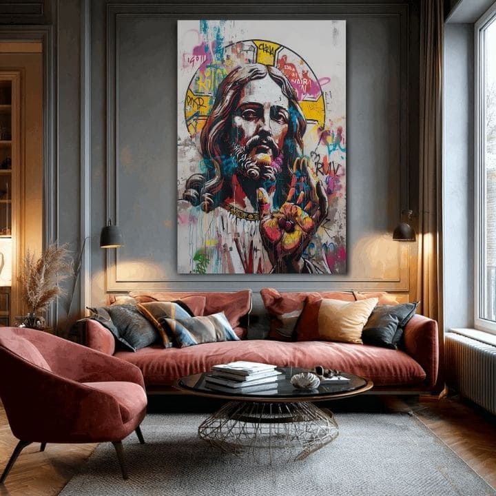 Imagine POP WARRIOR pe panza | Structură pictată