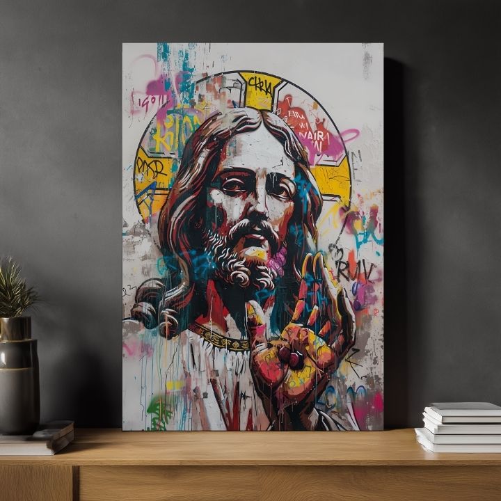 Imagine POP WARRIOR pe panza | Structură pictată