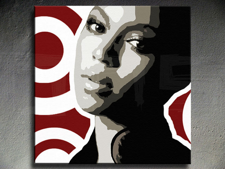 Pictat manual POP ART pictura BEYONCÉ 60x60 cm