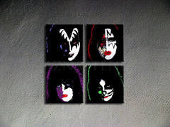 Pictat manual POP Art pictura Kiss 100x100 cm