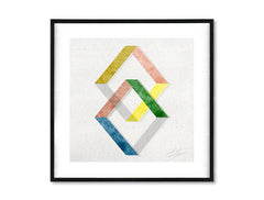 Geometric tablou pe pânză cu motivul Echo of Innocence în alb-albastru nuanțe, atmosferă liniștită, potrivit pentru birou | Poster de perete Echo of Innocence – principală