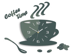 Ceas de perete modern COFFE TIME 3D GRAY gray - imagine principală