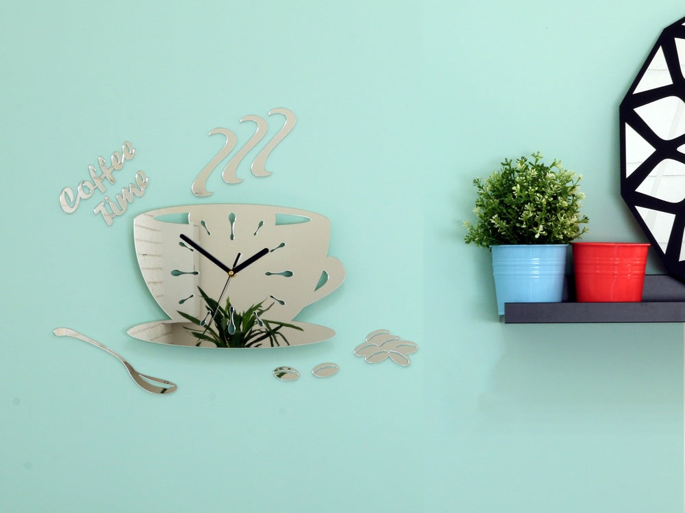 Ceas de perete modern CUP MIRROR - imagine principală