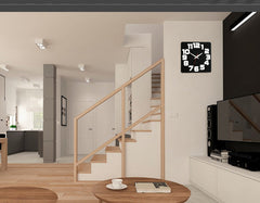 Ceas de perete modern LOGIC WHITE-BLACK whiteblack - imagine 3