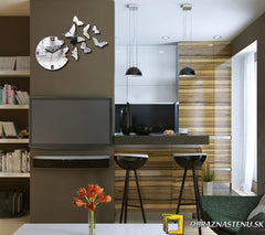 Ceas de perete modern MIRROR BUTTERFLIES - imagine 2