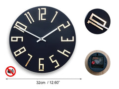 Ceas de perete modern Slim Matná Čierna - imagine 5