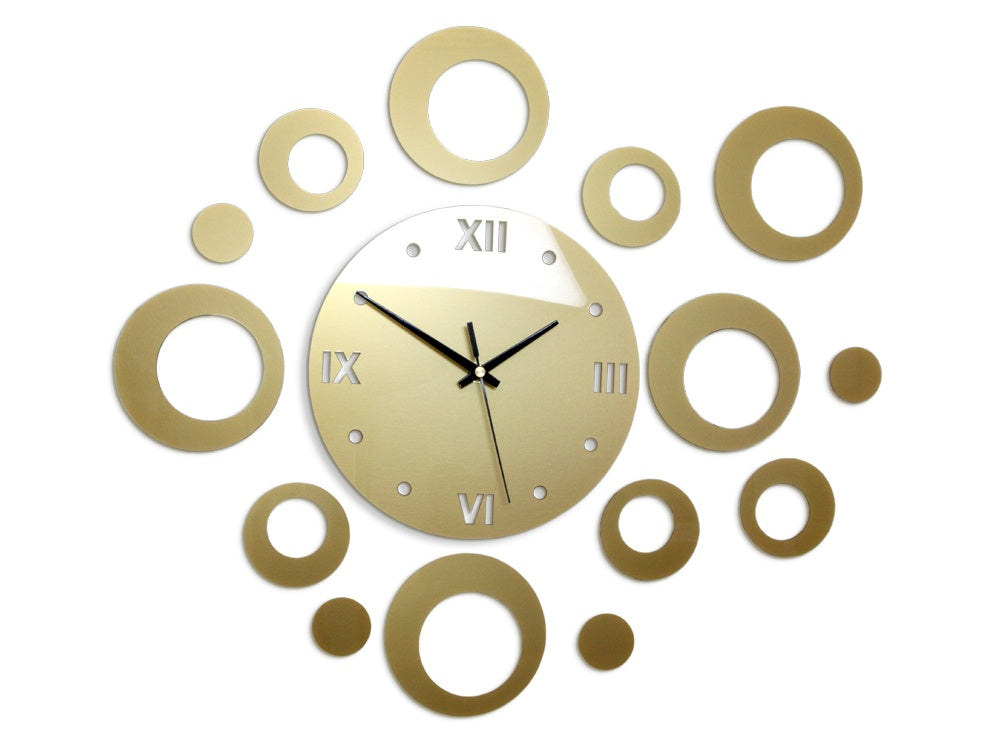 Ceas de perete modern RINGS GOLD gold - imagine principală
