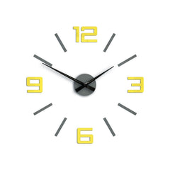 Ceas de perete modern SILVER XL GREY-YELLOW greyyellow - imagine 2