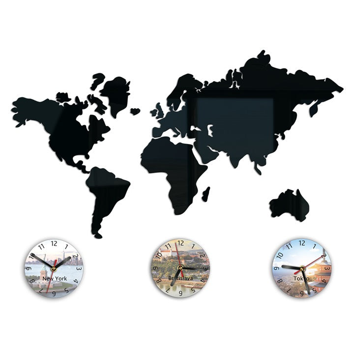 Ceas de perete modern WORLD MAP - imagine 2