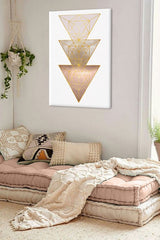 În stil boho tablou cu motivul Improvement or Compound, motiv religios în alb-roz nuanțe | Tablou de perete Improvement or Compound, eleganță – previzualizare