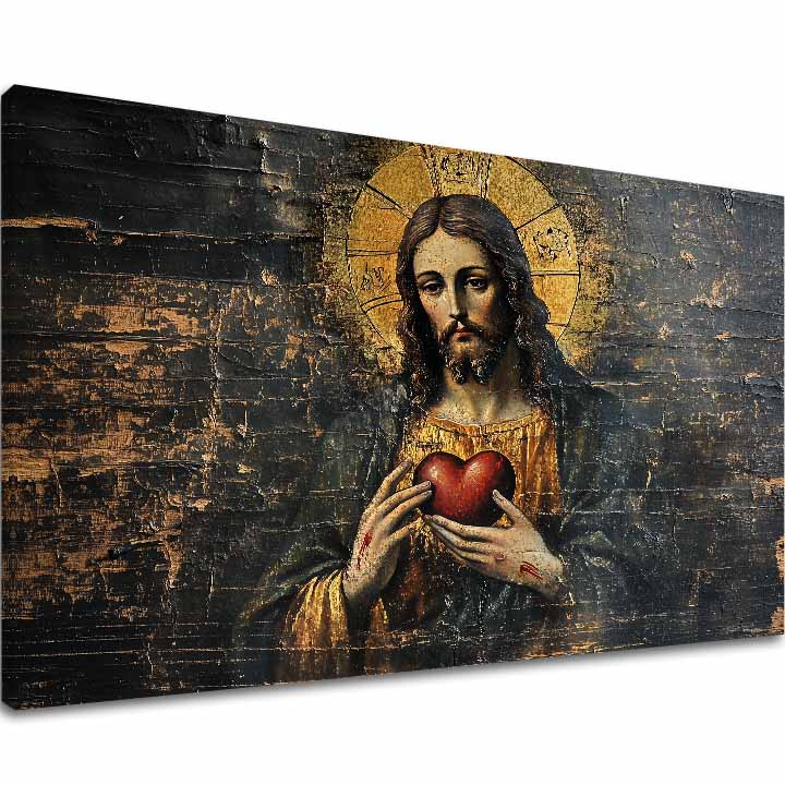 Inima Sacră a lui Iisus | finisată de mâna artistului - imagine 2