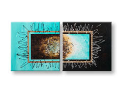 Pictură murală pictată ABSTRAKT 2 părți YOBATAB006E2