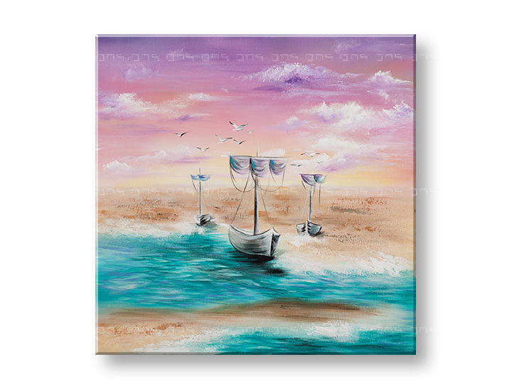 Tablou de perete pictat NAVE PE MARE 1 parte YOBATLN007E1