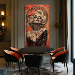 Modern tablou pe pânză cu motivul femeie, trandafiri în negru-crem nuanțe, atmosferă elegantă | Marilyn Monroe tablou pe pânză - Mystická frumusețe – produs