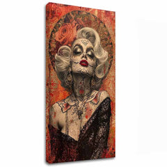 Modern tablou pe pânză cu motivul femeie, trandafiri în negru-crem nuanțe, atmosferă elegantă | Marilyn Monroe tablou pe pânză - Mystická frumusețe – principală