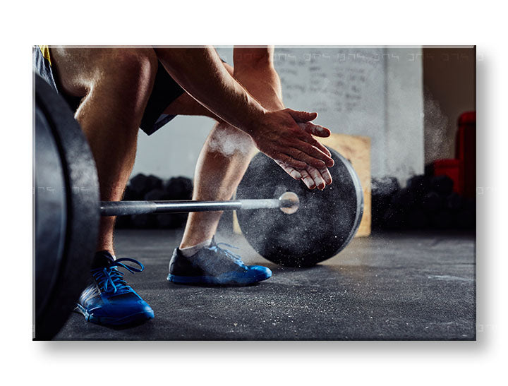 Modern tablou pe pânză cu motivul despre perseverență, citat motivațional, motiv sportiv în albastru-gri nuanțe, atmosferă intensă, potrivit pentru birou de lucru – principală