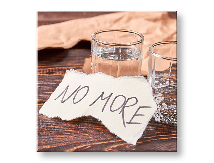Modern tablou pe pânză cu motivul No mare, citat motivațional în multicolor nuanțe, minimalism, potrivit pentru birou | Motivațional tablou de perete No more_002 – principală
