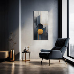 Industrial tablou pe pânză cu motivul peisaj, natură în albastru-gri nuanțe, atmosferă sofisticată, minimalism, potrivit pentru hol | Príroda na pânză Životná cesta – produs