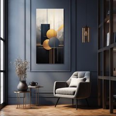 Industrial tablou pe pânză cu motivul personalitate celebră în albastru-gri nuanțe, atmosferă sofisticată, impresie de lux și minimalism, potrivit pentru hol – produs