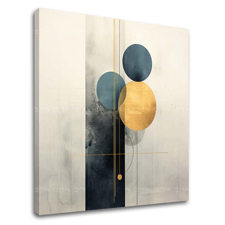 Geometric tablou pe pânză cu motivul natură în alb-bej nuanțe, atmosferă liniștită, eleganță, potrivit pentru sufragerie | Príroda na pânză Harmonický mișcare – principală
