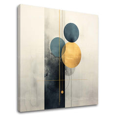 Geometric tablou pe pânză cu motivul natură în alb-bej nuanțe, atmosferă liniștită, eleganță, potrivit pentru sufragerie | Príroda na pânză Harmonický mișcare – principală