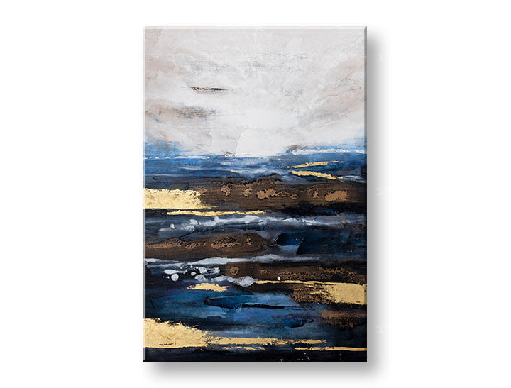 Industrial tablou pe pânză cu motivul ocean, valuri, cer, motiv religios în alb-gri nuanțe, atmosferă liniștită, natură și minimalism – principală