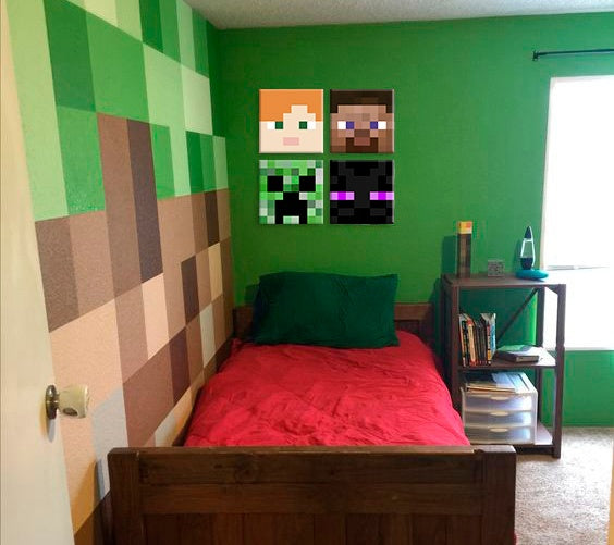 Minecraft pictura - Personaje panza recomandate - Alex, Steve, Enderman, Creeper