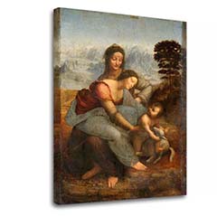 Imagine pe panza Leonardo da Vinci - Sfânta Familie cu Sfânta Ana
