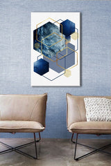 Geometric tablou cu motivul The Tight Reality în alb-albastru nuanțe | Tablou de perete The Tight Reality, eleganță – previzualizare