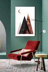 În stil scandinav tablou pe pânză cu motivul The Preconceived Aviator, munți, lună, peisaj, natură agățat în interiorul sufragerie, natură – interior