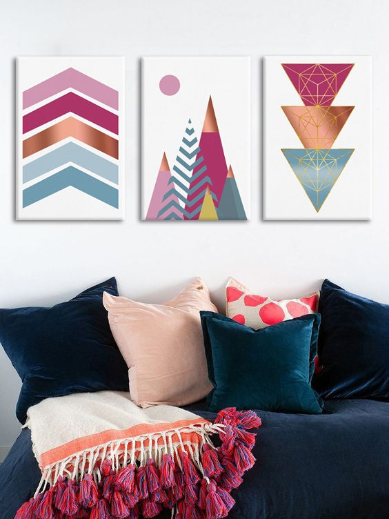 Pop art tablou cu motivul Superficial Prediction, modele geometrice, motiv pentru copii în alb-albastru nuanțe | Tablou de perete Superficial Prediction – previzualizare