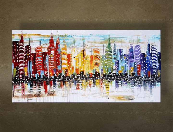 Pictură murală pictată manual CITY FB164E1