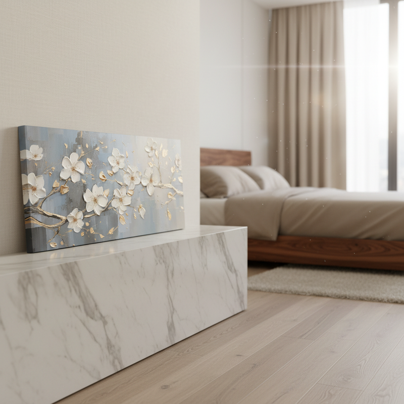 Tablou cu flori pe pânză pentru dormitor Papilora